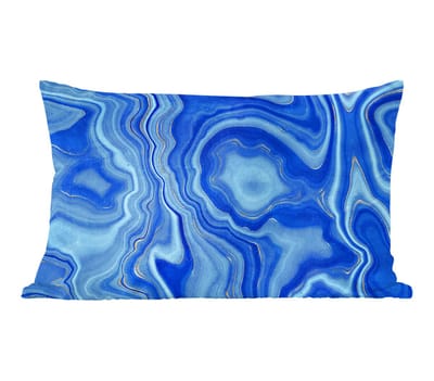 Sierkussens - Kussentjes Woonkamer - 50x30 cm - Blauw - Agaat geode - Stenen - Marmer