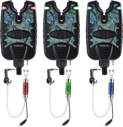 LED Beetmelder Set met Swinger Hengelhouders Carp Vissen - 3 Kleuren Verlichting