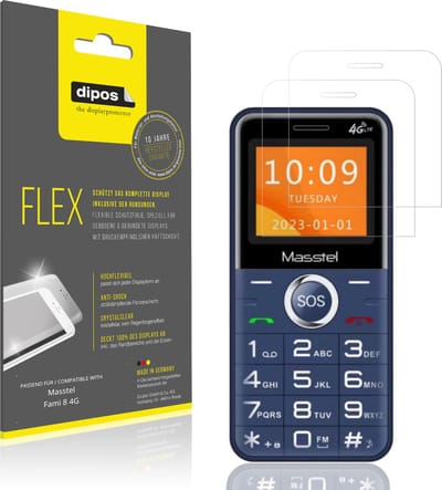 dipos – 2x Beschermfolie geschikt voor Masstel Fami 8 4G | 3D Full Cover Screenprotector | 100% Passend