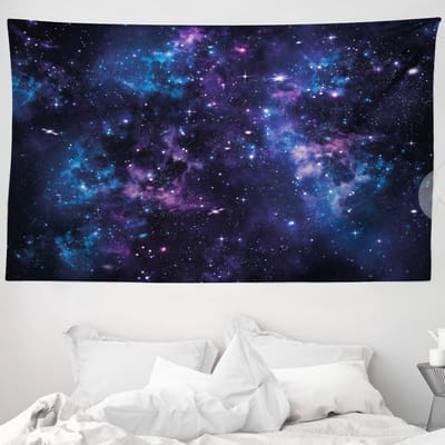 ABAKUHAUS Kamertapijt, Sterrenhemel, 230 x 140 cm, Donkerpaars en Blauw