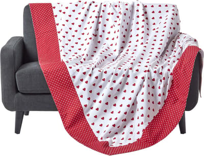 Homescapes Rood Hart Patroon Plaid 150 x 200 cm