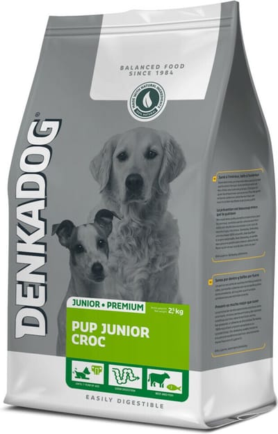 4x Denkadog Hondenvoer Pup/Junior Croc 2,5 kg