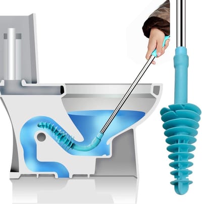 Toiletontstopper - Afvoer Ontstopper - Hogedruk Ontstopper - Wasbak Ontstopper - Ontstoppen Gootsteenleiding - Rioolontstopper - Geschikt voor het ontstoppen van riolen en toiletten - Blauw