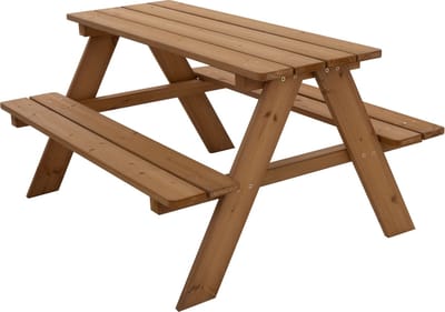 Kinderzitje Picknicktafel kinderen voor 4 bruin massief hout vanaf 2 jaar ML design