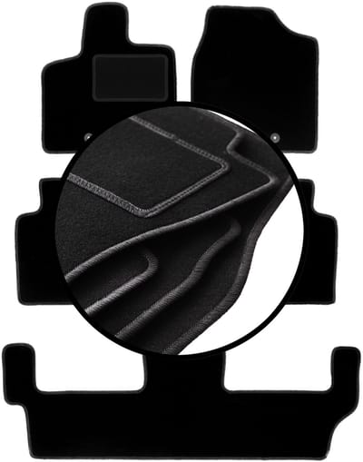 Set veloursmatten voor: Chrysler Town&Country IV 7-zits (2008-2016)