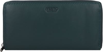 mano Donna Giulia Portemonnee Leer 20 cm - Dames - Horizontaal - petrol