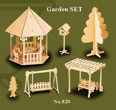 Bouwpakket tuinset hout 1:24 820