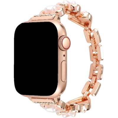 123watches bandje Demi - staal - rose goud - 44 · 45 · 46 & 49 mm - Geschikt voor Apple Watch series 1/2/3/4/5/6/7/8/9/10/11/12/SE/SE2/SE3/Ultra/Ultra 2/Ultra 3/Ultra 4