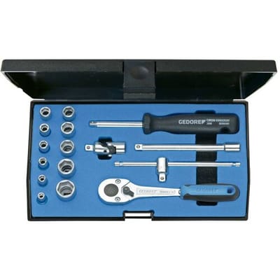 Gedore 20 EMU-10 6162220 Dopsleutelset Metrisch 1/4 (6,3 mm) 16-delig