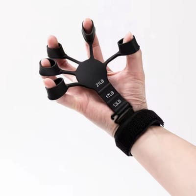 CHPN - Griptrainer - Vingertrainer - Krachttraining voor vingers - Sterkere vingers - Handtrainer - Zwart - Siliconen - Universeel - Armtrainer