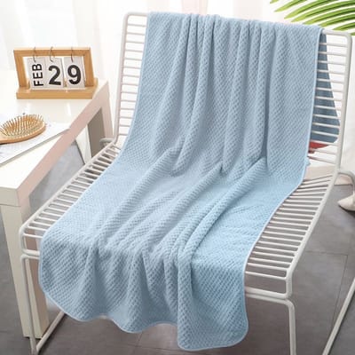 Serviettes de bain plus grandes sont plus absorbantes que le pur coton ne décolorent pas ne perdent pas leurs poils bain pour adultes bleu