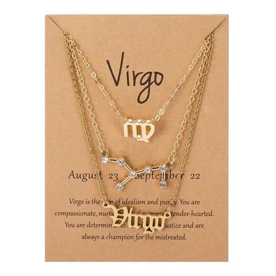Virgo - Maagd - Zodiac Kettingen Set - Verguld - 3 Stuks - EmmyRovi