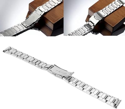 Verstelbare RVS Horlogeband, Vouwbare Snelsluiting, Vervangband voor 12-22mm Horloges, Geschikt voor Mannen en Vrouwen, Duurzaam en Stijlvol