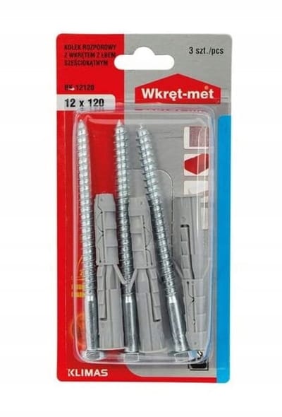 Wkręt-met - Universele Nylon Spreidpluggen - 12mm x 120mm - Zeskantkop - 3 Stuks
