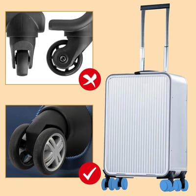 8-Pack Kofferwiel Beschermers voor Handbagage, Silicone Beschermhoezen voor Spinnerwielen, Universele Kofferaccessoires in Blauw
