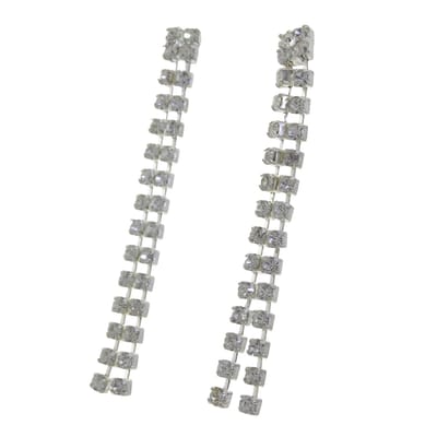 Behave - Oorbellen zilverkleur steentjes - Elegante hangers - Feestlook