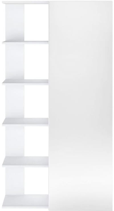 Vente-unique Schoenenkast met 4 legplanken en 1 spiegeldeur - Wit - SYLANY
