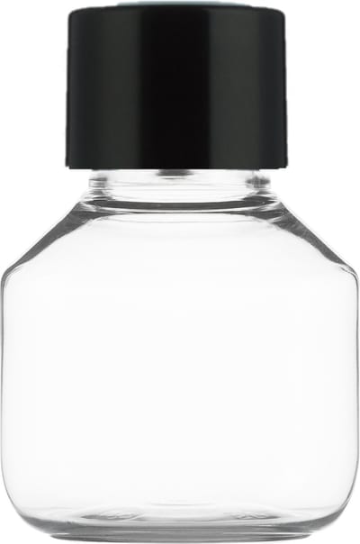 Lege Plastic Fles 50 ml PET transparant - met zwarte dop - set van 10 stuks - navulbaar - leeg