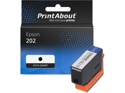 PrintAbout huismerk Inktcartridge 202 (C13T02F14010) Foto-zwart Geschikt voor Epson