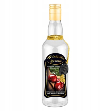 Bimberek - Decoratieve Fles - 500ml - Zwart Lakzegel - Sterk Glas