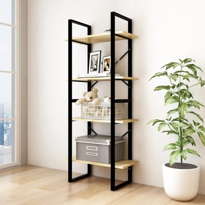 vidaXL - Boekenkast - met - 4 - schappen - 60x30x140 - cm - massief - grenenhout