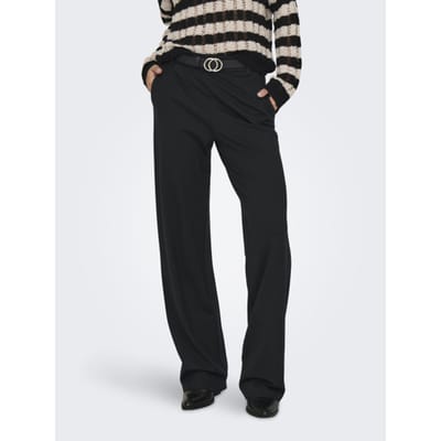 Only zwarte dames broek   Straight fit   Steekzakken   Elastische boord   Duurzaam   Regular waist Zwart M/34