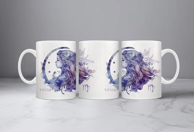 Koffiemok Sterrenbeeld Maagd - koffiemok - theemok - koffiebeker - mok - drinkbeker - Boogschutter - Ram – Stier - Tweelingen – Kreeft – Leeuw – Maagd – Weegschaal - Schorpioen – Boogschutter – Steenbok – Waterman – Vissen