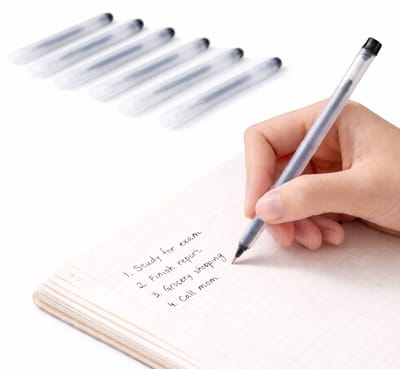 Gelpen 0.5mm – 8 Stuks – Transparante Frosted Behuizing – Zwarte Inkt – Fijne Schrijfpen voor School, Kantoor & Handtekeningen