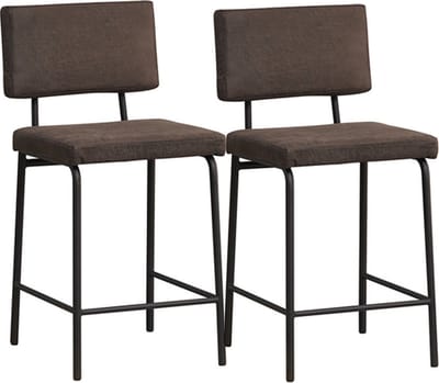 Bronx71® Industriële barkruk Espen antraciet eco-leer 64-77 cm - Barkrukken set van 2 - barstoel