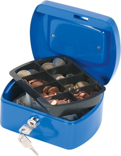 Q-CONNECT geldkoffer | 155 x 120 x 75 mm | blauw