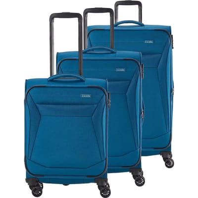 Travelite Chios 4 wielen Kofferset 3-delig met uitbreidingsplooi - Zachte bagage - TSA slot - petrol