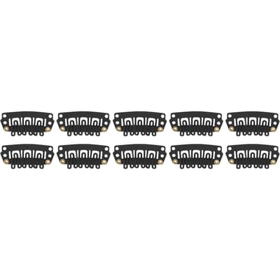 100 pièces noir U forme Extension de cheveux Snap Clip sûr 6 dents postiche perruque Clip pour bricolage gray
