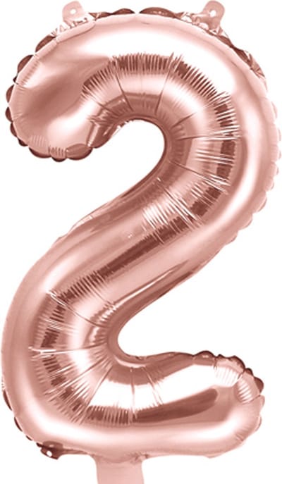 PARTYDECO - Kleine roségouden aluminium cijfer ballon