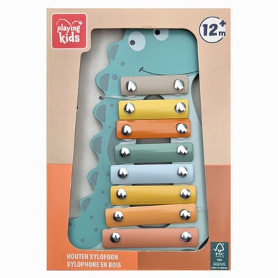 Playing Kids - Houten xylofoon - Dinosaurus - 12mnd - Muziek