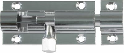 AMIG schuifslot/plaatgrendel - messing - 4 x 2.55 cm - verchroomd - deur - poort
