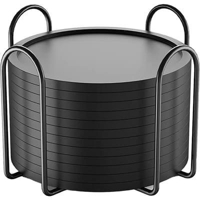 Sous-verres en silicone pour tasses, protection contre les dommages de la table, antidérapants, résistants à la chaleur, avec support pour la maison, 12 pièces noir