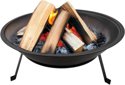 Vuurschaal Tuin - Buitenhaard Houtskool - Verwarmen en Grillen - Hittebestendig Metaal - 52 cm Diameter - Zwart
