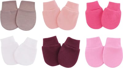 6 Paar Baby Krabwantjes – Anti Krabwanten voor Pasgeboren Baby’s 0-2 Maanden – Roze & Beige Mix – Zachte Handbescherming voor Newborn – Voorkomt Krabben