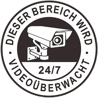 Beveiligingsbord Camera - Waarschuwingssticker Videobewaking - Veiligheid Verhoging - Waterdicht en Zonbestendig - 14 x 14 cm - Zwart Wit