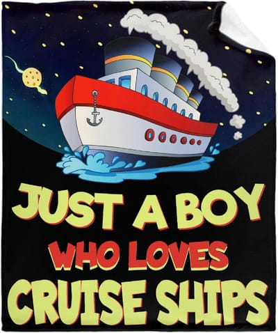 Lichtgewicht Pluizige Fleece Deken met Cruise Schip Print - Zacht en Warm voor Alle Seizoenen