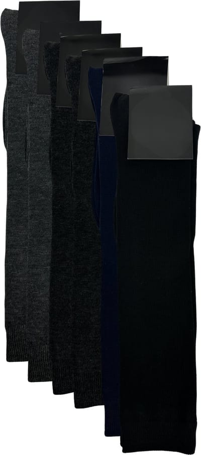 Marco Rossi Heren kniekousen - Grijs/Blauw/Zwart - 6 Paar - Maat 39-42