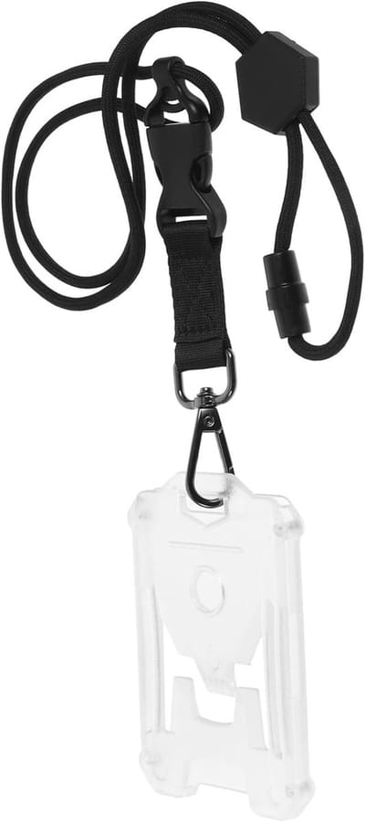 Naambadgehouder Id-Kaarthouder - Kaarthoes Lanyard - Veilig Documenten Dragen - Robuuste Bescherming - 10x6.2x0.8cm - Zwart