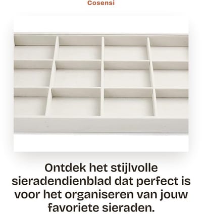 Dailygoods- Sieradendienblad stapelbaar - Sieradenopberger met 12 vakken - Organizer voor armbanden - Fluwelen opslag - Houtcomposietmateriaal - Bescherming tegen krassen