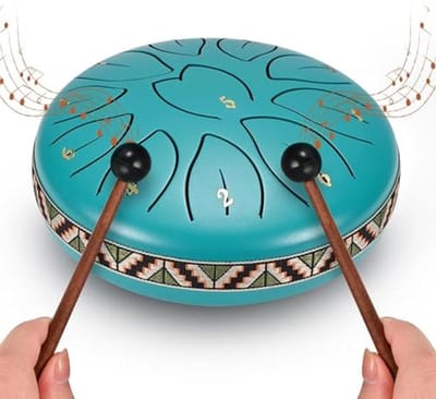 Stalen tongtrommel 15 cm met 11 noten - Handpan voor meditatie en muziek