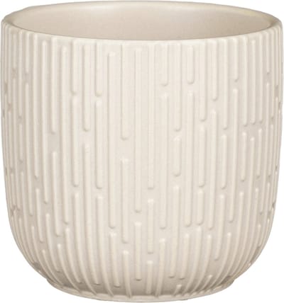Mica Decorations Plantenpot/bloempot - keramiek - mat wit - D14/H13 cm