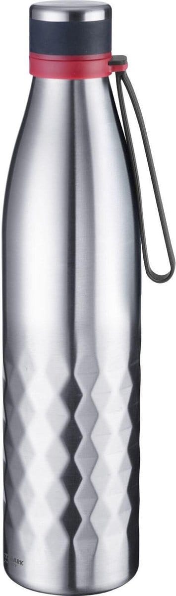 Dailygoody - Isoleerfles - Thermosfles 1000 ml - Houdt 8 uur warm of koud - Siliconen - BPA-vrij - Ideaal voor koffie en frisdrank - Zilver en ...