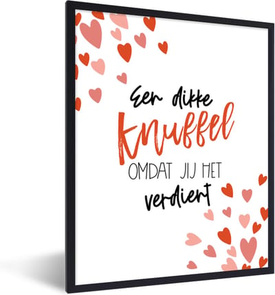 Fotolijst incl. Poster - Get well soon - Quote - Hartjes - 30x40 cm - Posterlijst