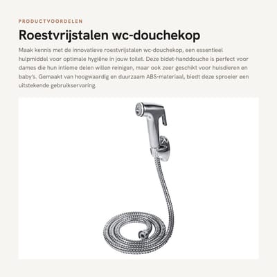 Dailygoods- Wc-douchekop premium - Bidet sproeier - Sproeier toilet - Lichtgewicht - Ergonomisch - Hoogwaardig ABS-materiaal - Bidetsproeier