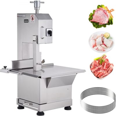 VEVOR Commerciële vlees- en botzaagmachine 2200W, 1000kg/u Botzaagmachine Diepvriesvlees- en botzaagmachine, 0-180mm Verstelbare dikte Botzaag 470 x 530mm Werktafel