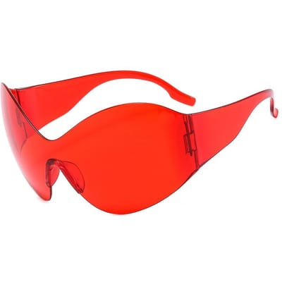 Y2K Sport Zonnebrillen Dames Heren Randloos Wrap Around Zonnebrillen Luxe Designer Futuristisch Schild Oogbescherming Tinten As shown